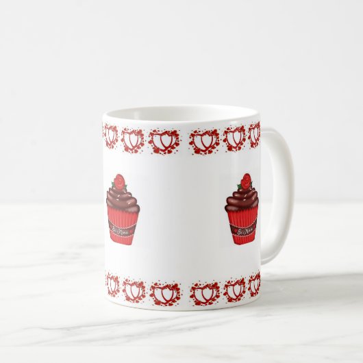 Valentinstag Cupcake Tasse (VorderseiteRechts)
