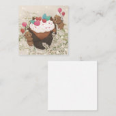 Valentinstag: Cupcake & Teddy Bears Mitteilungskarte (Vorne/Hinten)
