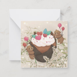 Valentinstag: Cupcake & Teddy Bears Mitteilungskarte