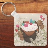 Valentinstag: Cupcake & Teddy Bears Schlüsselanhänger (Vorderseite)