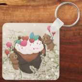Valentinstag: Cupcake & Teddy Bears Schlüsselanhänger (Rückseite)
