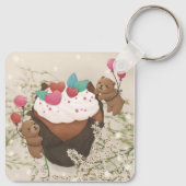 Valentinstag: Cupcake & Teddy Bears Schlüsselanhänger (Rückseite)