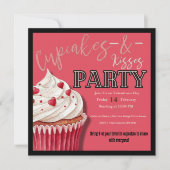 Valentinstag Cupcakes Party Feiertagskarte (Vorderseite)
