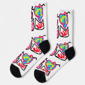 Valentinstag-Cupcakes Socken (Linkes Detail)