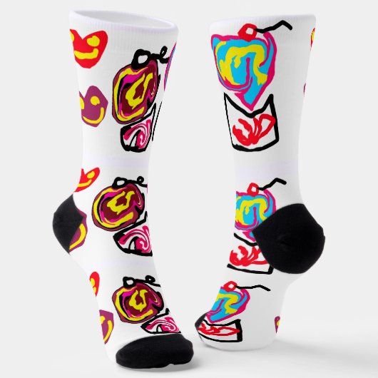Valentinstag-Cupcakes Socken (Gewinkelt)