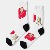 Valentinstag-Cupid-Besatzung-Socken Socken (Linkes Detail)