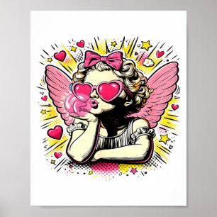 Valentinstag Cupid Herz Engel Liebe Feiertag Comi Poster