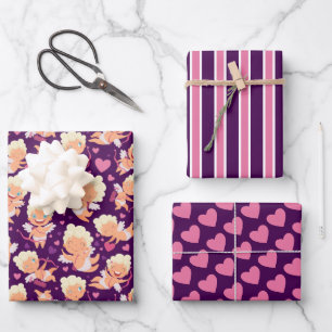 Valentinstag Cupid Liebe Geschenkpapier Set von 3