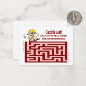 Valentinstag Cupid Maze Card Mitteilungskarte (Vorderseite/Rückseite Beispiel)