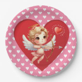 Valentinstag Cupid Pappteller (Vorderseite)