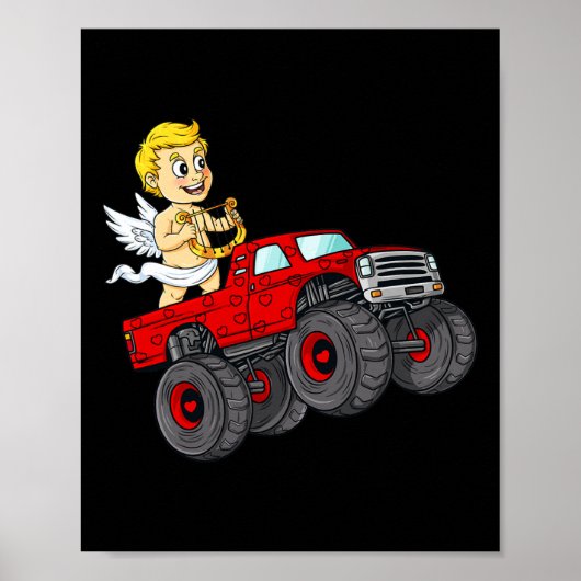 Valentinstag Cupid Riding Monster LKW Spaß Todd Poster (Vorne)