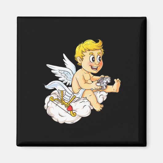 Valentinstag Cupid Video Gamer Controller Boys K Magnet (Vorne)