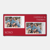 Valentinstag Custom Two Foto Collage Desk Mat Schreibtischunterlage (Vorderseite)