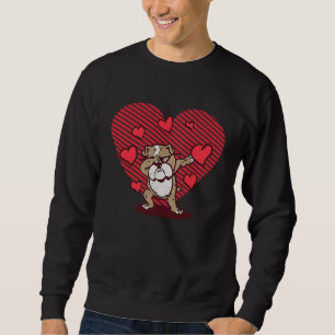 Valentinstag Dabbing Bulldog Dab Tanz Hunde Sweatshirt