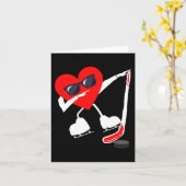 Valentinstag Dabbing Heart Hockey Stick Puck Boy Karte (Gelbe Blume)