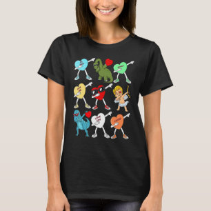Valentinstag Dabbing Herz Cupid Rex Dino Dab B T-Shirt