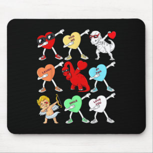 Valentinstag Dabbing Herz Cupid T Rex Dino Dab Mousepad
