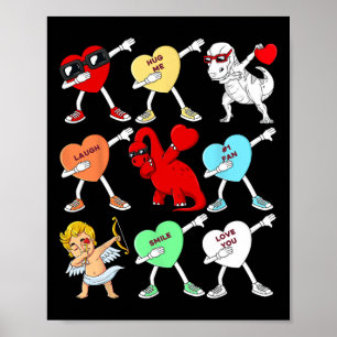 Valentinstag Dabbing Herz Cupid T Rex Dino Dab Poster