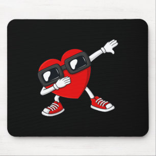 Valentinstag Dabbing Herzspass Jungen Mädchen Kind Mousepad