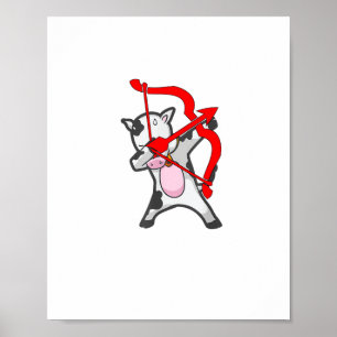 Valentinstag Dabbing Kuh Cupid Bow Poster