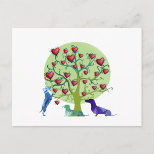 Valentinstag-Dachshund-Herzen Postkarte