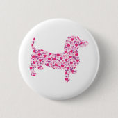 Valentinstag-Dackel Button (Vorderseite)