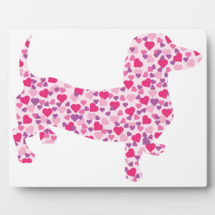 Valentinstag-Dackel Fotoplatte