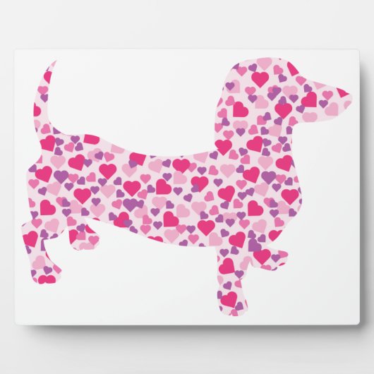 Valentinstag-Dackel Fotoplatte (Vorderseite)