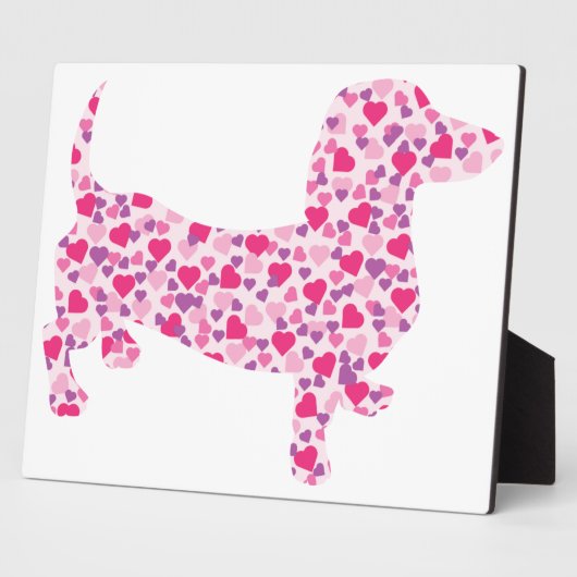 Valentinstag-Dackel Fotoplatte (Seite)