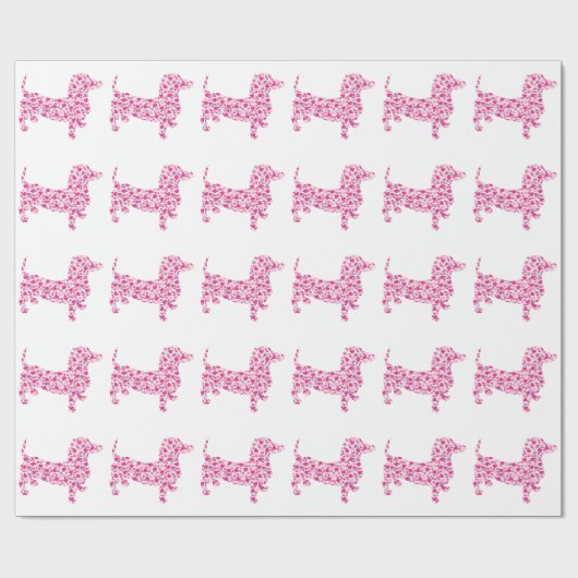 Valentinstag-Dackel Geschenkpapier (Flach)