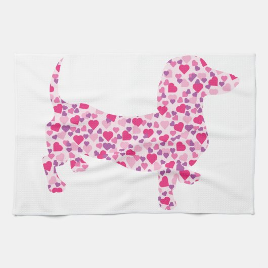 Valentinstag-Dackel Handtuch (Horizontal)