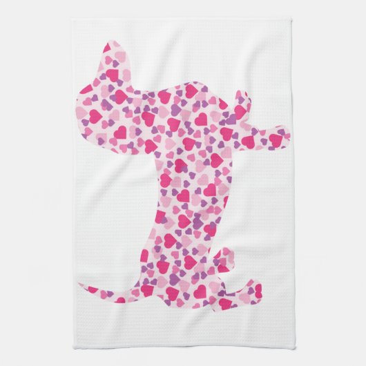 Valentinstag-Dackel Handtuch (Vertikal)