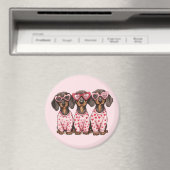 Valentinstag Dackel Hunde Magnet (In Situ (Geschirrspüler))