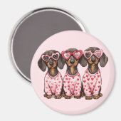Valentinstag Dackel Hunde Magnet (Vorderseite/Rückseite)