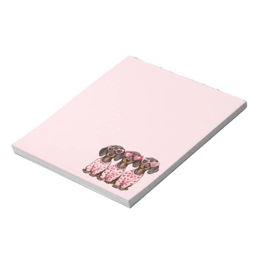 Valentinstag Dackel Hunde Notizblock (Rotiert)