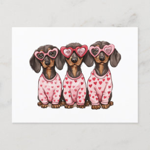 Valentinstag Dackel Hunde Postkarte