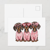 Valentinstag Dackel Hunde Postkarte (Vorne/Hinten)