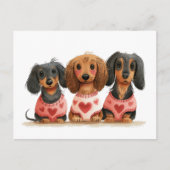 Valentinstag Dackel Hunde Postkarte (Vorderseite)