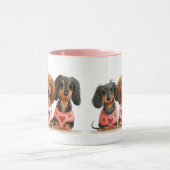 Valentinstag Dackel Hunde Tasse (Zentrum)