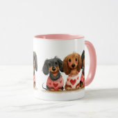 Valentinstag Dackel Hunde Tasse (VorderseiteRechts)