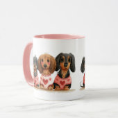 Valentinstag Dackel Hunde Tasse (Vorderseite Links)