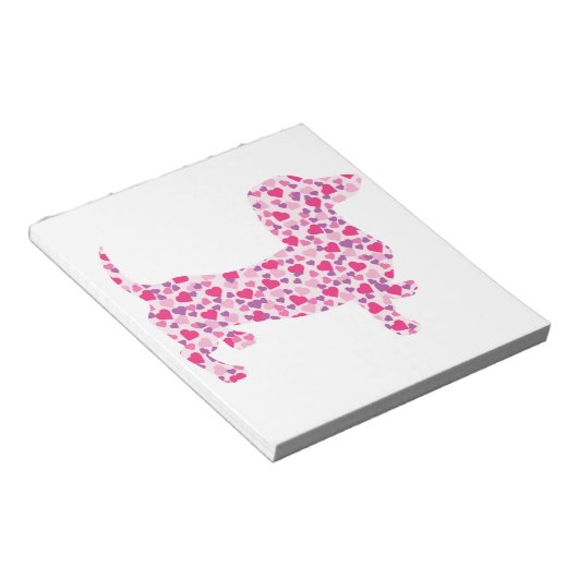 Valentinstag-Dackel Notizblock (angewinkelt)