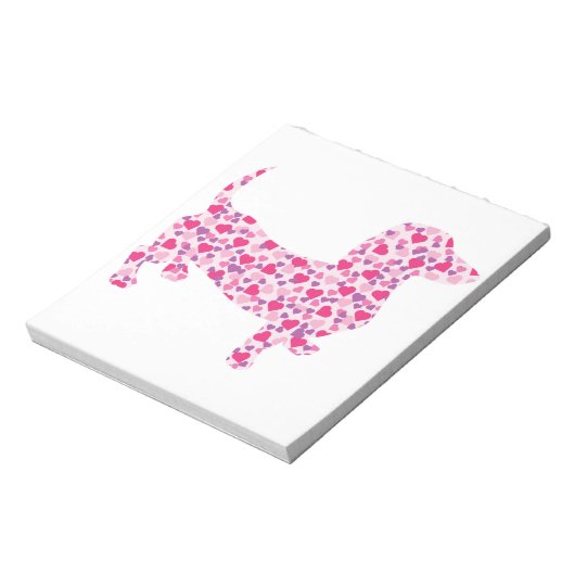 Valentinstag-Dackel Notizblock (Rotiert)