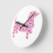 Valentinstag-Dackel Runde Wanduhr (Winkel)
