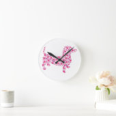 Valentinstag-Dackel Runde Wanduhr (Zuhause)