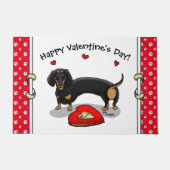 Valentinstag Dackel (schwarz & tan) - Niedlicher H Fußmatte (Vorderseite)