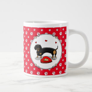 Valentinstag Dackel (schwarz & tan) - Niedlicher H Jumbo-Tasse