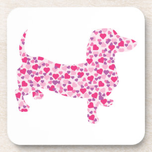 Valentinstag-Dackel Untersetzer