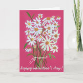 VALENTINSTAG Daisy Bouquet Pink Karte (Vorderseite)