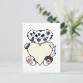 Valentinstag Dalmatiner Hund mit Cremeherz Feiertagspostkarte (Stehend Vorderseite)